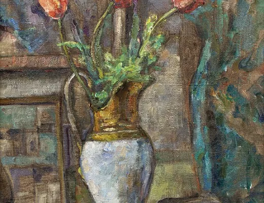 Bouquet de tulipes dans un intérieur